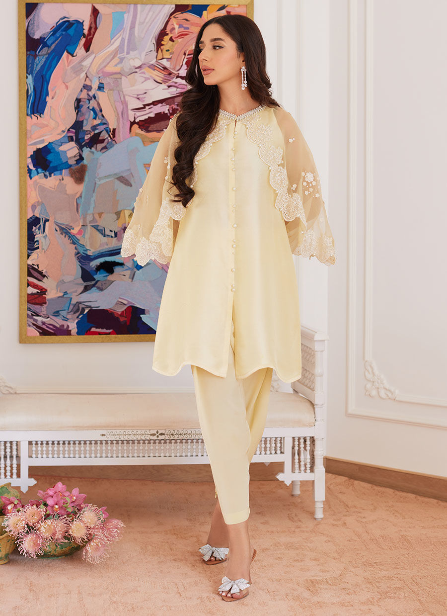 Farah Talib Aziz | Luna Eid Collection 24 | ESMERALDA PASTEL YELLOW - Khanumjan  Pakistani Clothes and Designer Dresses in UK, USA 