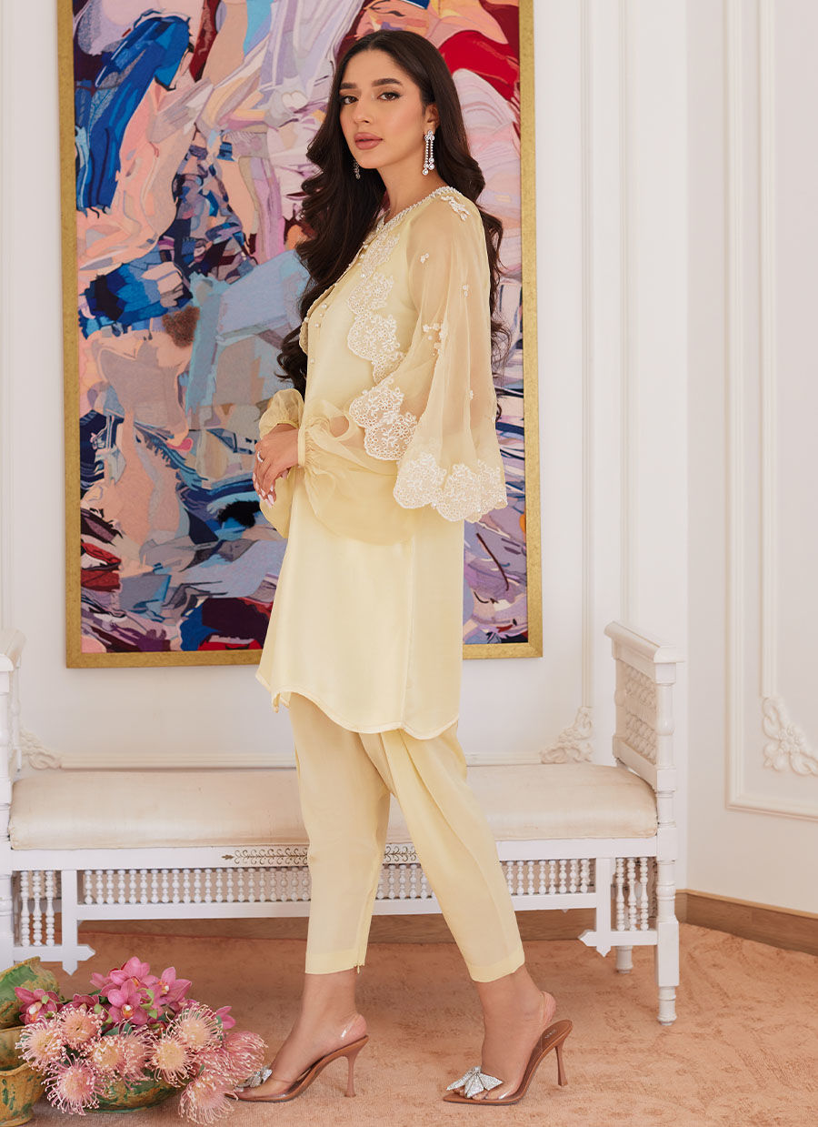 Farah Talib Aziz | Luna Eid Collection 24 | ESMERALDA PASTEL YELLOW - Khanumjan  Pakistani Clothes and Designer Dresses in UK, USA 