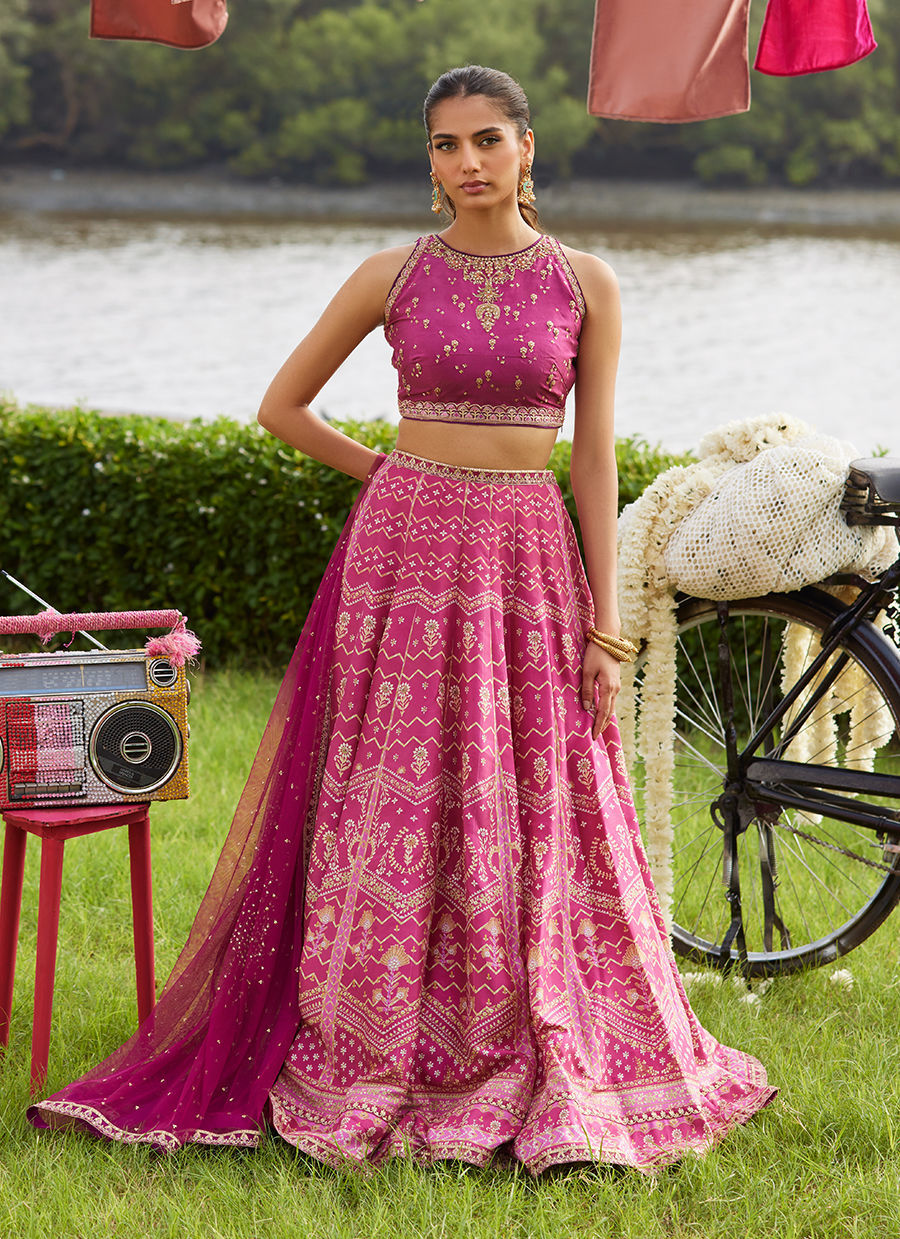 Farah Talib Aziz | Mayna Festive Luxe Pret | Orchid Lehnga Choli