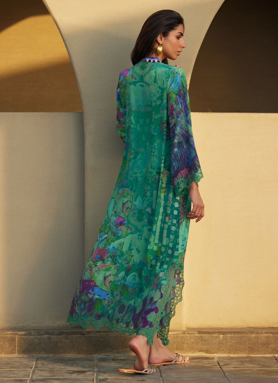 Farah Talib Aziz | Laani The Kaftan Edit | Ariel Emerald Crepe