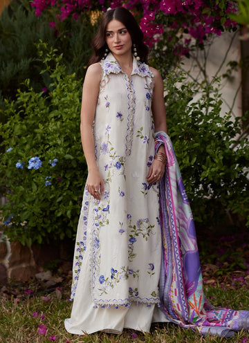 Farah Talib Aziz | Luxury Lawn 26 | Evita Ivory