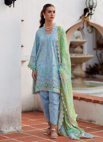 Farah Talib Aziz | Luxury Lawn 26 | Sienna Sky Blue