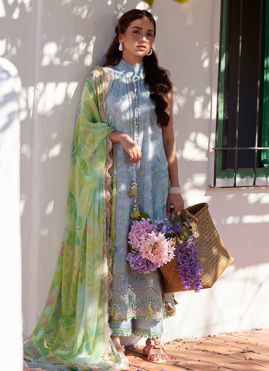 Farah Talib Aziz | Luxury Lawn 26 | Sienna Sky Blue