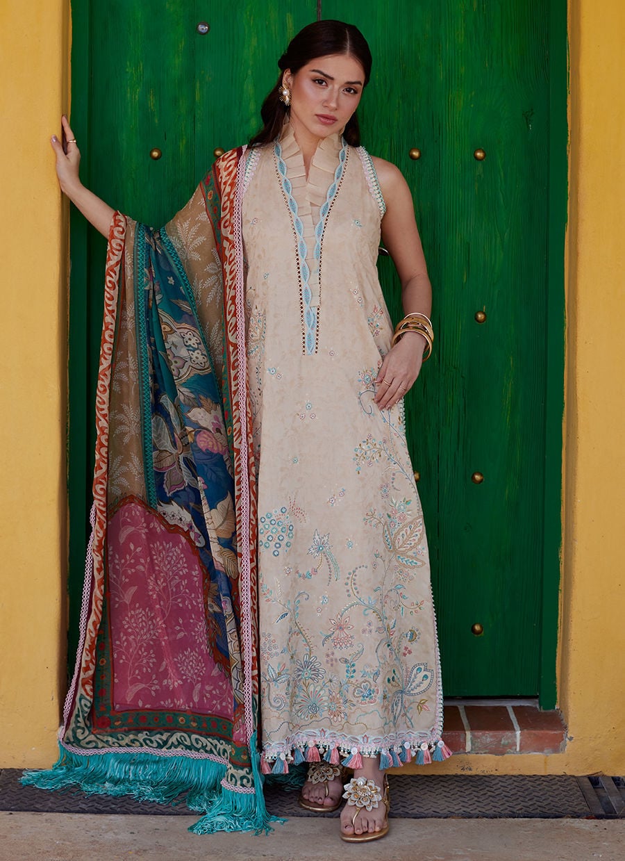 Farah Talib Aziz | Luxury Lawn 26 | Isabella Sand