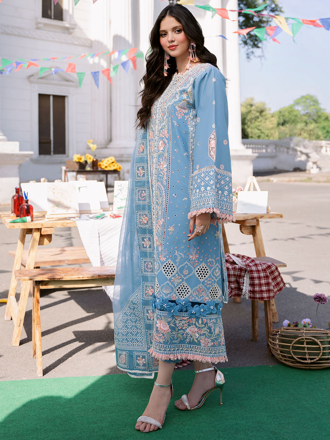 Bin Ilyas | Clara Embroidered Lawn 24 | 212 - A - Khanumjan  Pakistani Clothes and Designer Dresses in UK, USA 