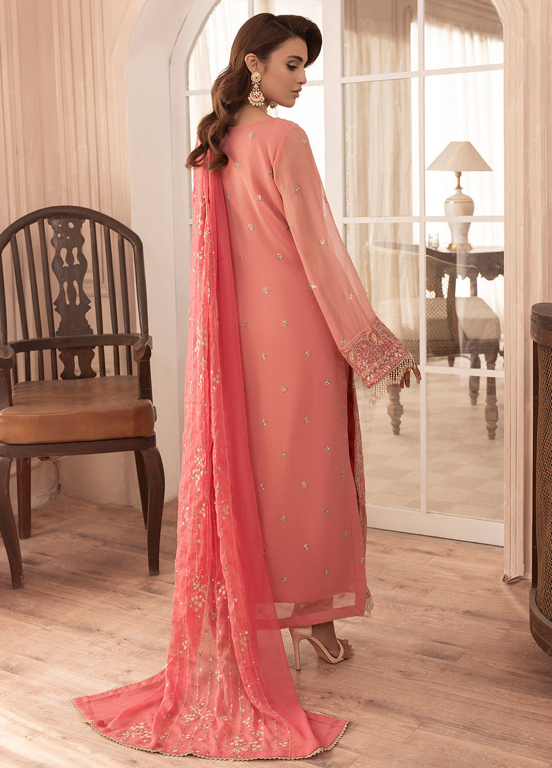 Sahane | Elyssa Festive Chiffon | CT-19003 Rosa - ELYSSA