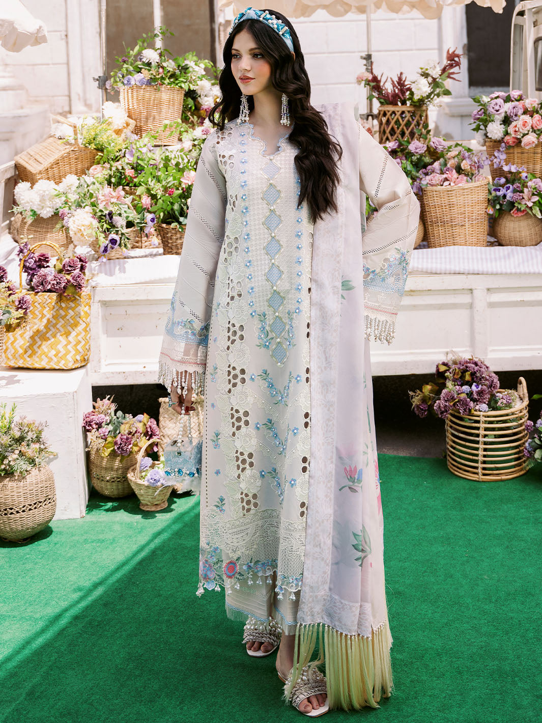 Bin Ilyas | Clara Embroidered Lawn 24 | 213 - B - Khanumjan  Pakistani Clothes and Designer Dresses in UK, USA 