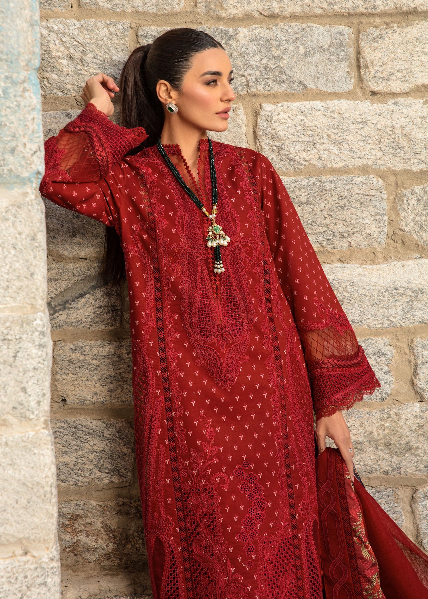 Crimson | Lawn 2024 | Dancing Paisleys - Ruby - Khanumjan  Pakistani Clothes and Designer Dresses in UK, USA 