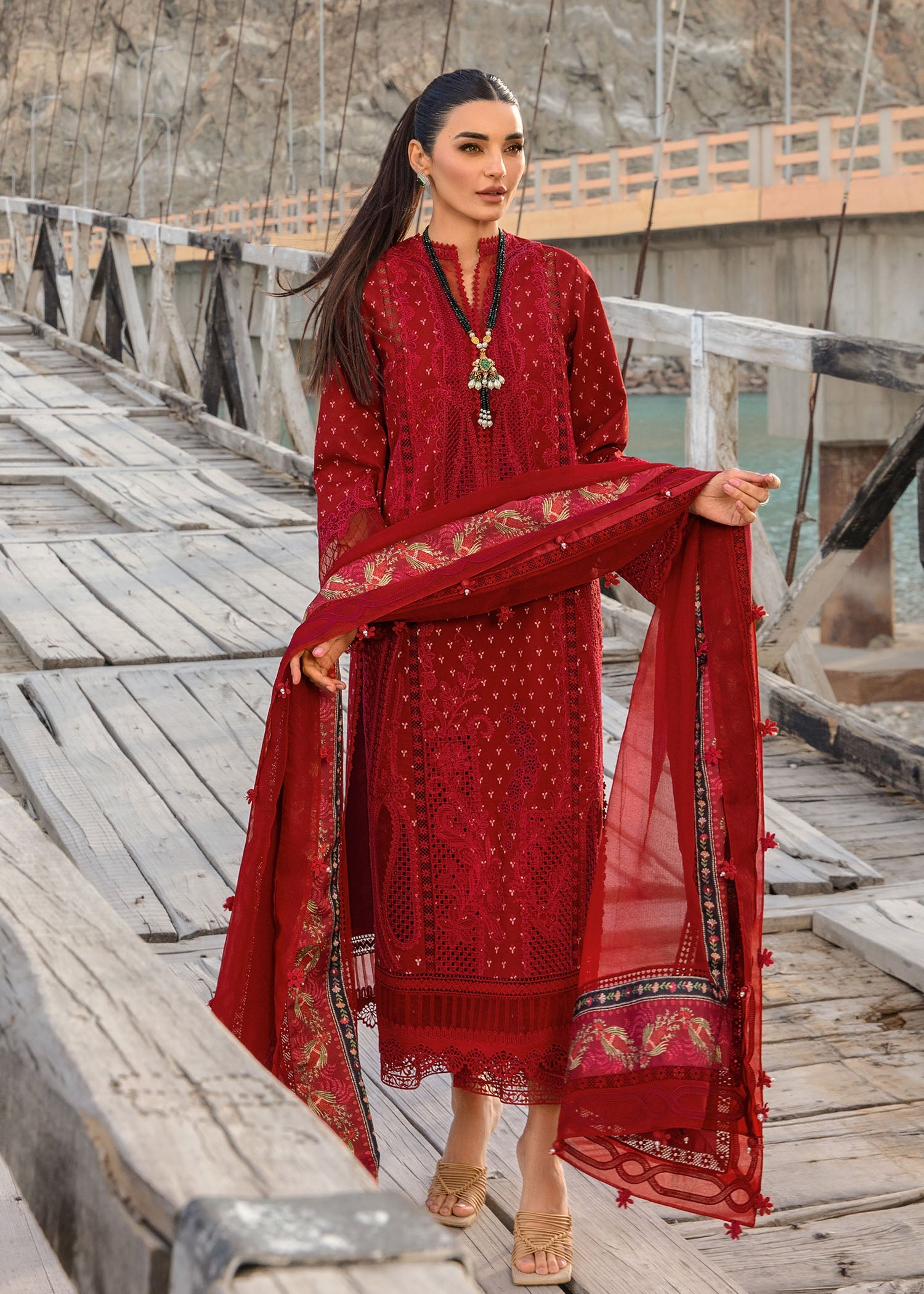 Crimson | Lawn 2024 | Dancing Paisleys - Ruby - Khanumjan  Pakistani Clothes and Designer Dresses in UK, USA 