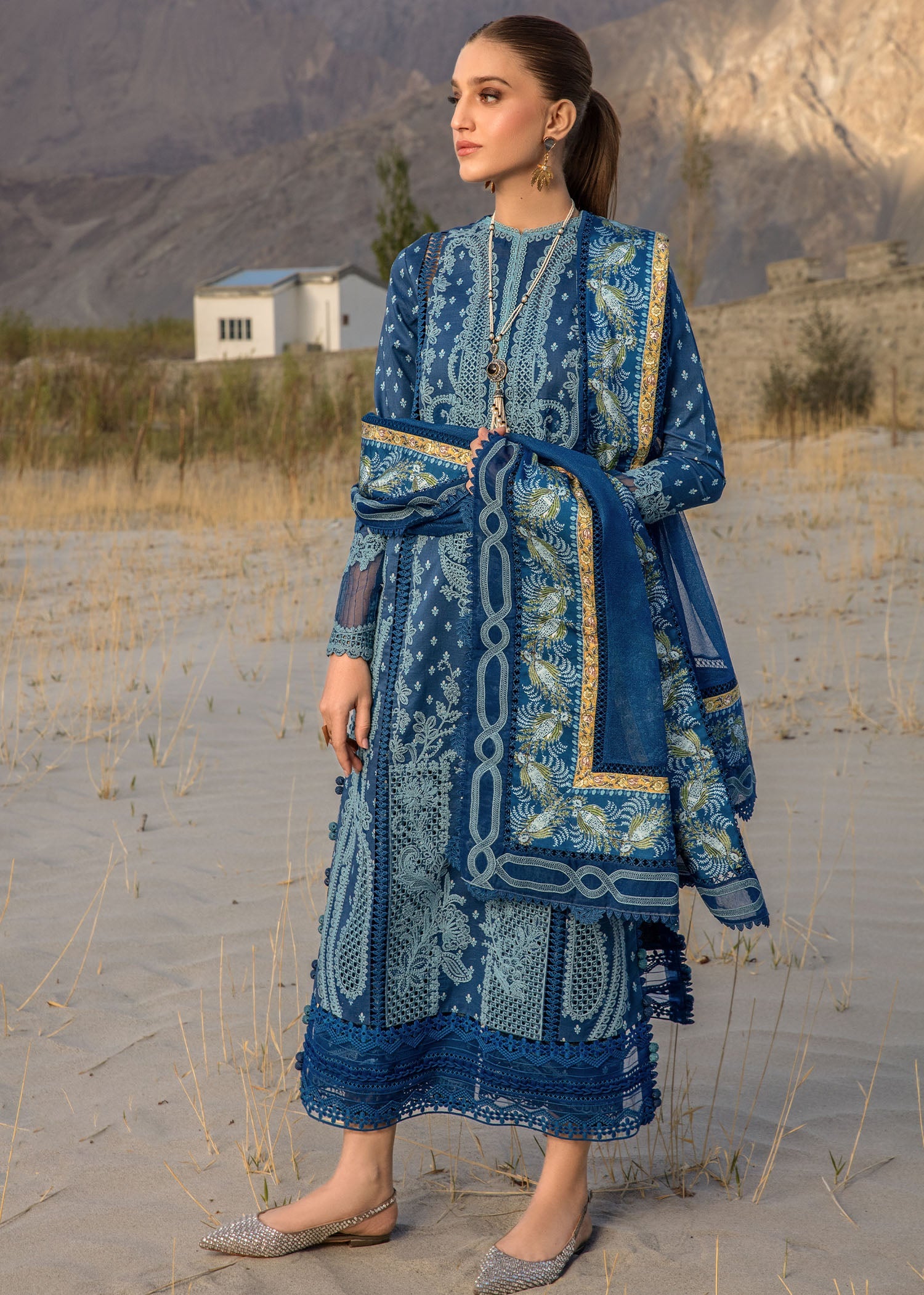 Crimson | Lawn 2024 | Dancing Paisleys - Cobalt - Khanumjan  Pakistani Clothes and Designer Dresses in UK, USA 