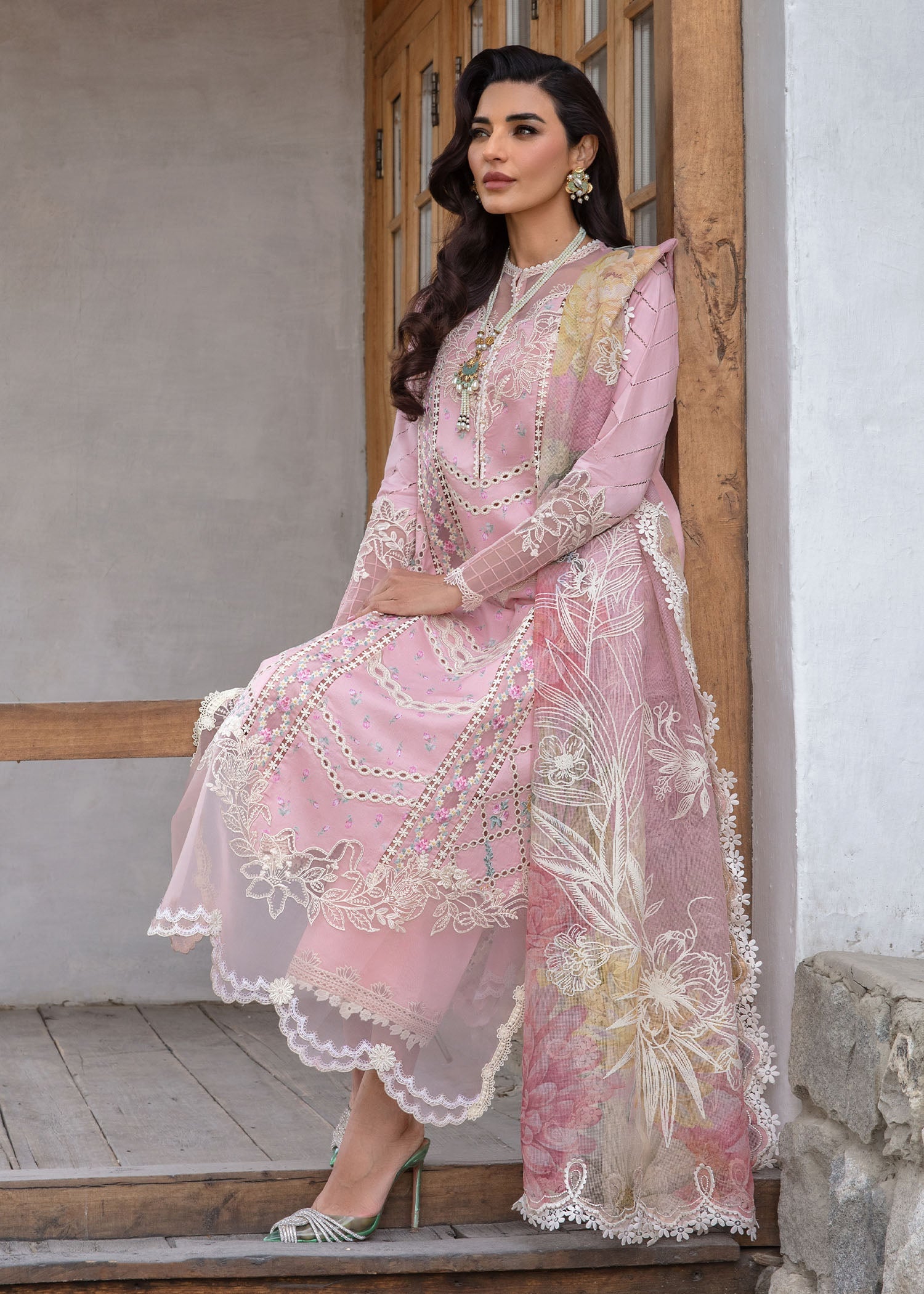 Crimson | Lawn 2024 | A Floral Mesh - Rose Pink - Khanumjan  Pakistani Clothes and Designer Dresses in UK, USA 