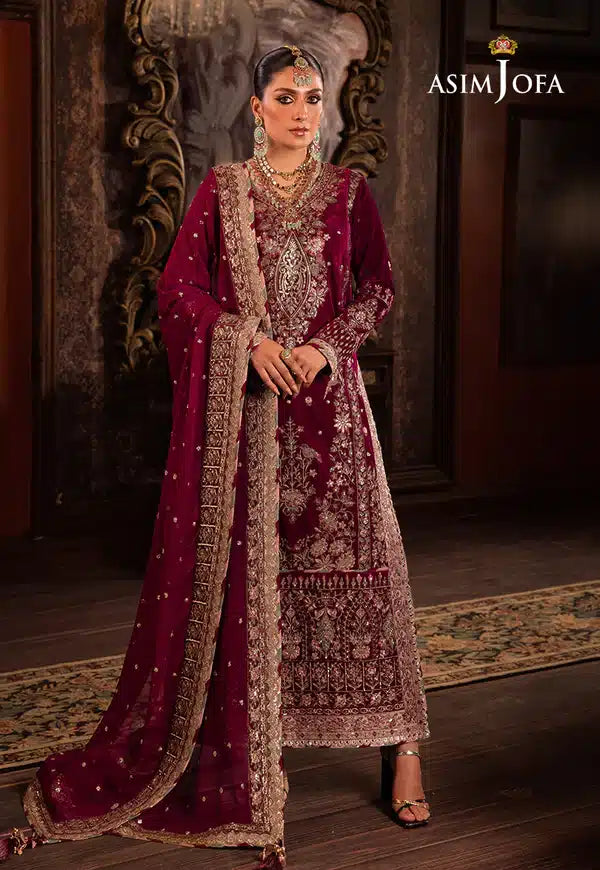 Asim Jofa | Makhmal Wedding Velvet 23 | AJMM-03 - Khanumjan  Pakistani Clothes and Designer Dresses in UK, USA 