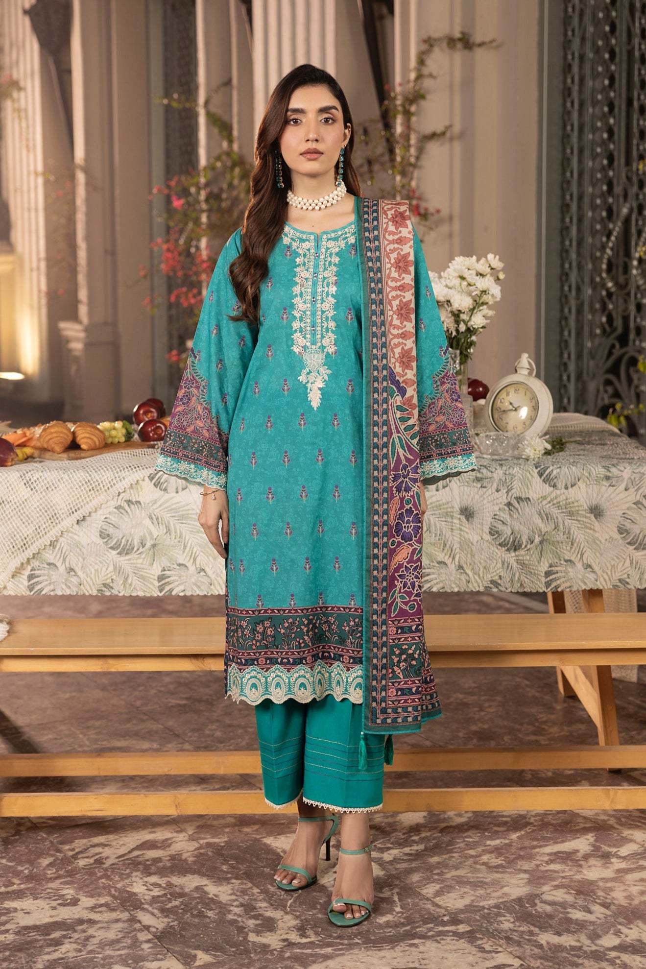 LSM | Embroidered and Printed Lawn | LG-AR-0131