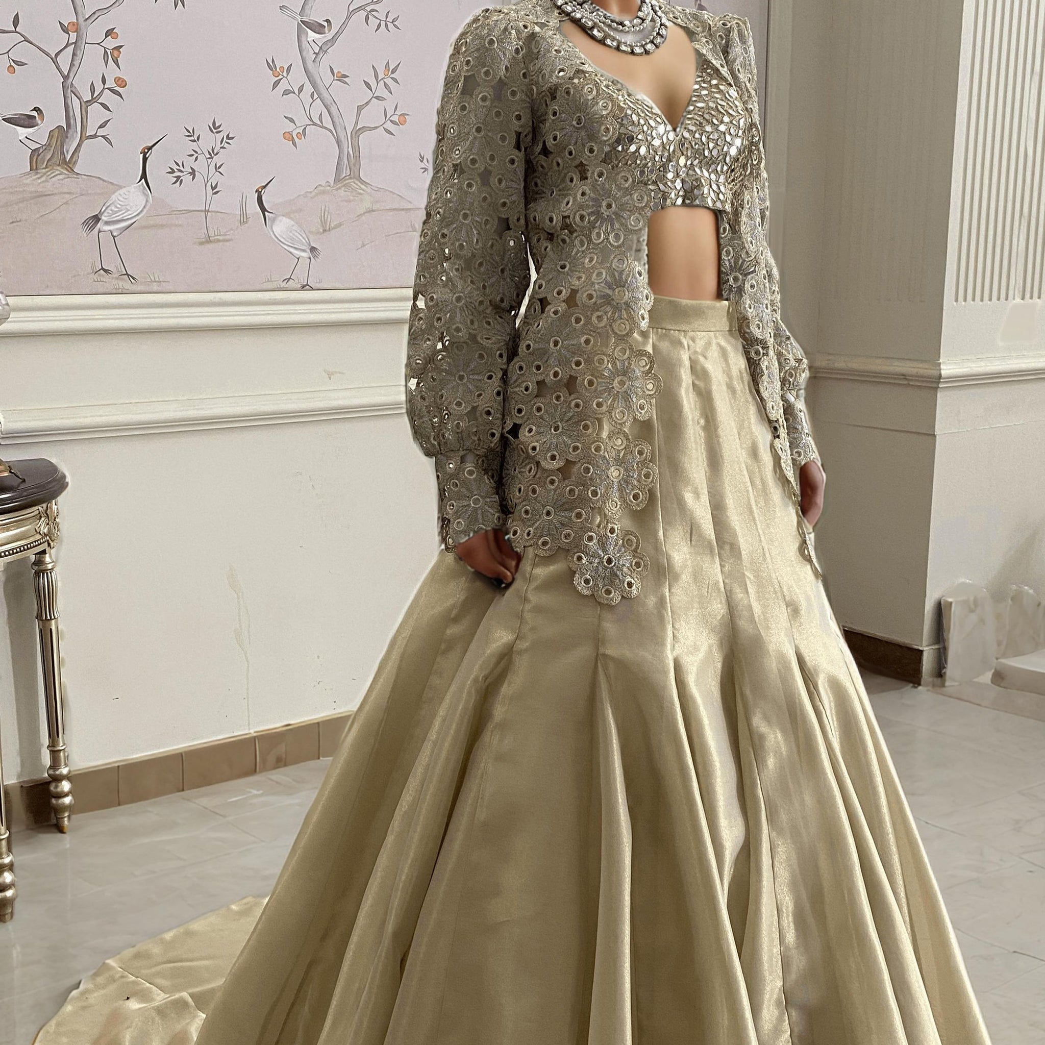 Threads and Motifs | Formal Dresses 25 | EMBRIODERED JACKET WITH BLOUSE AND SKIRT