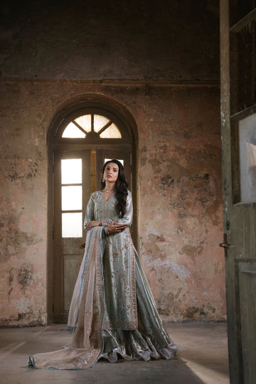 Wahaj M Khan | Banno Wedding Formals | Iceblue Lama Bano outfit