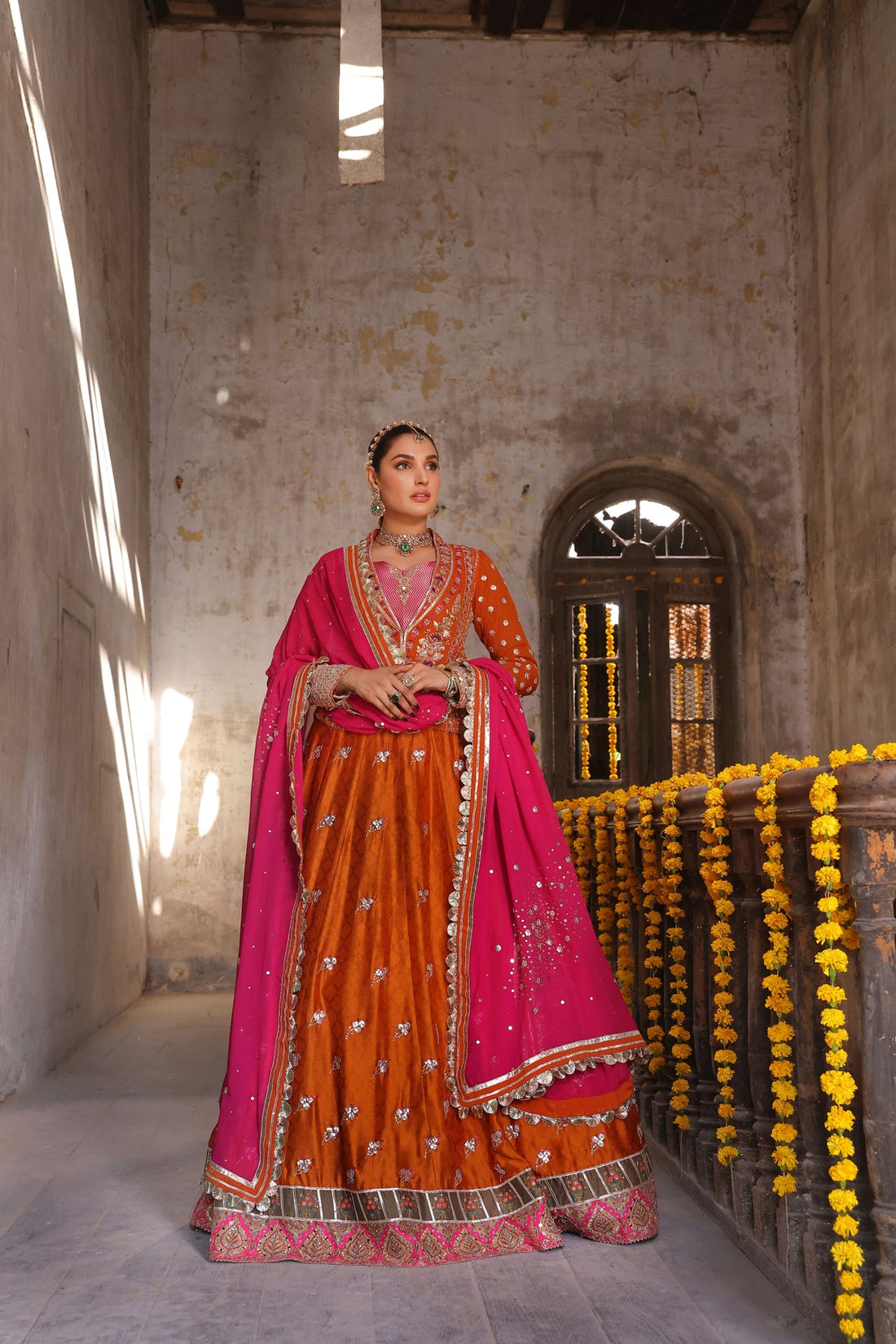 Wahaj M Khan | Banno Wedding Formals | Bano Rust Choli Set