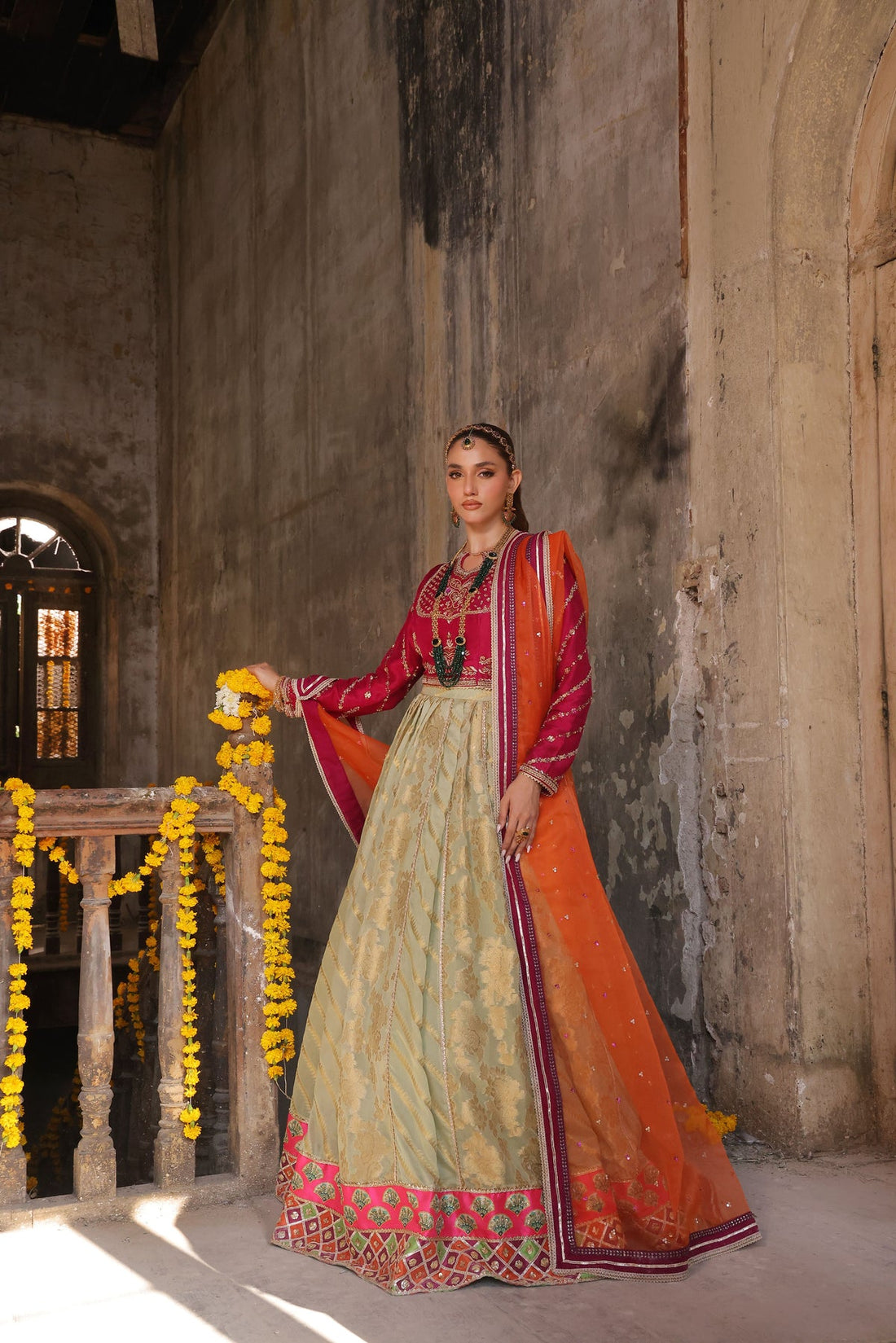 Wahaj M Khan | Banno Wedding Formals | Mahnoor Bano Magenta Tri- Set