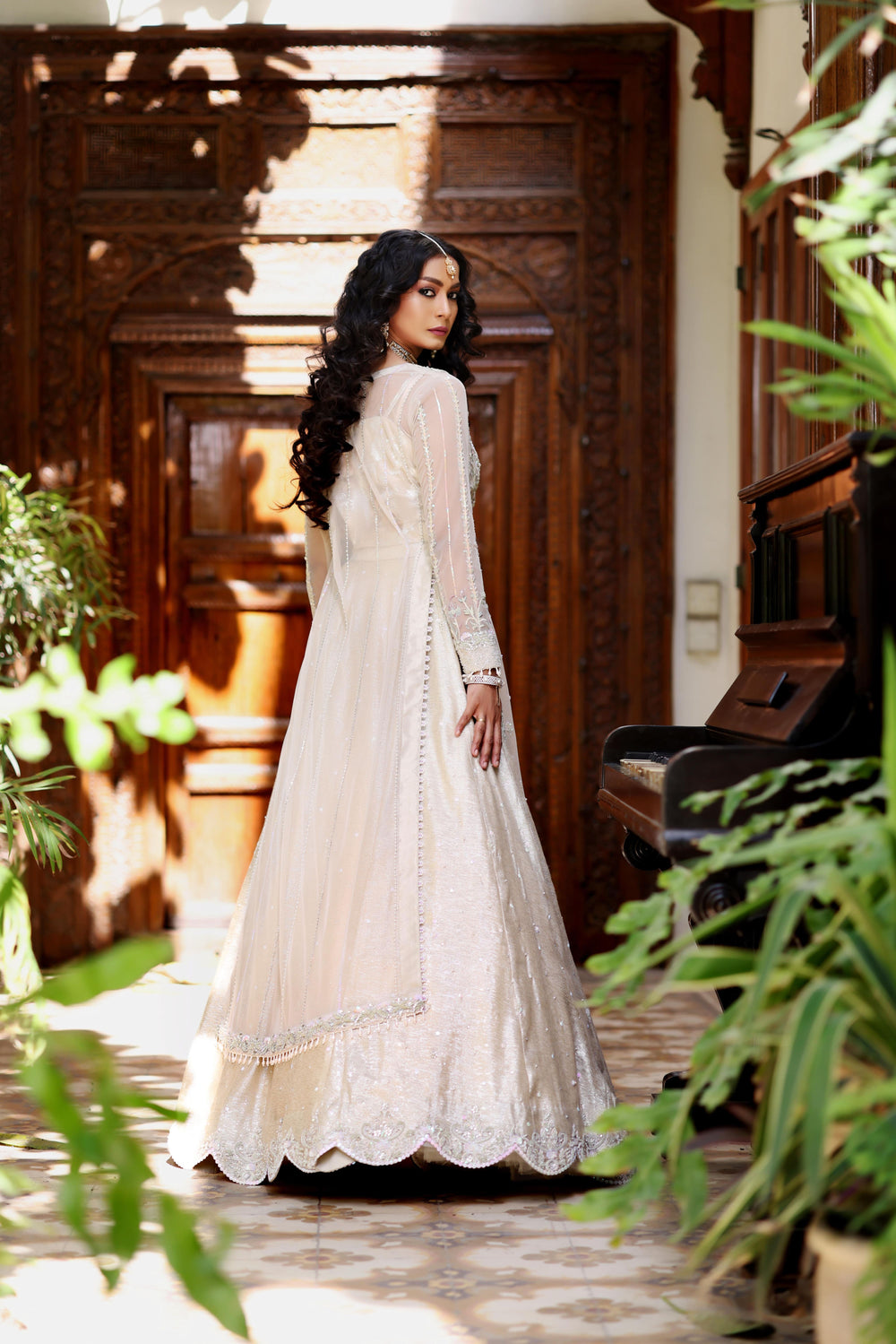 Wahaj M Khan | Nur Festive | Ivory Net Nur Gown
