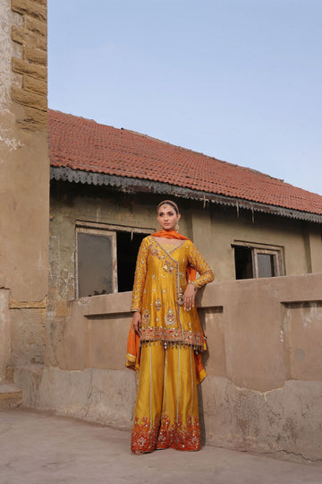 Wahaj M Khan | Banno Wedding Formals |Mayun jora - Sheesha Peplum set