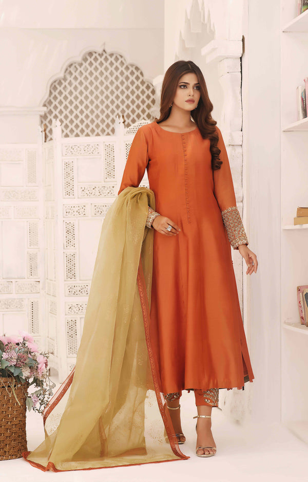 Wahajmkhan | Sitara Formals | RUST & DHANI OUTFIT - Khanumjan  Pakistani Clothes and Designer Dresses in UK, USA 