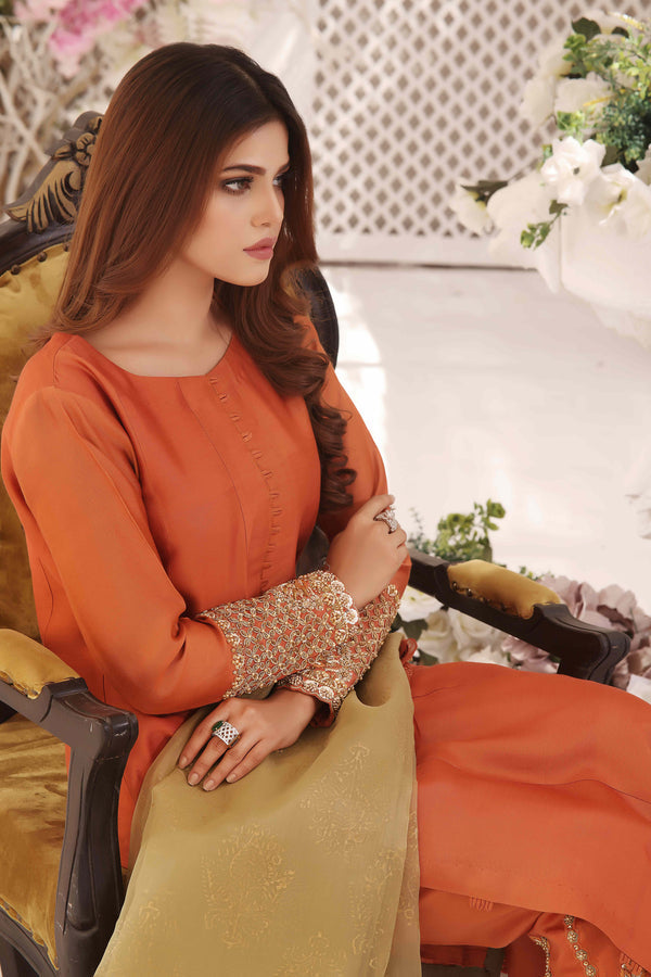 Wahajmkhan | Sitara Formals | RUST & DHANI OUTFIT - Khanumjan  Pakistani Clothes and Designer Dresses in UK, USA 