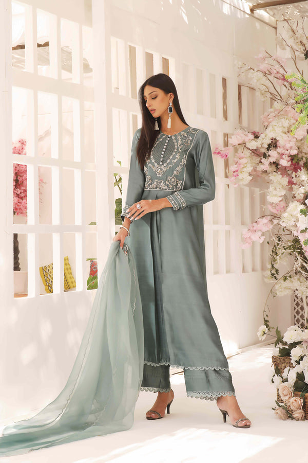 Wahajmkhan | Sitara Formals | SCHOOL GREY KAFTAN OUTFIT - Khanumjan  Pakistani Clothes and Designer Dresses in UK, USA 