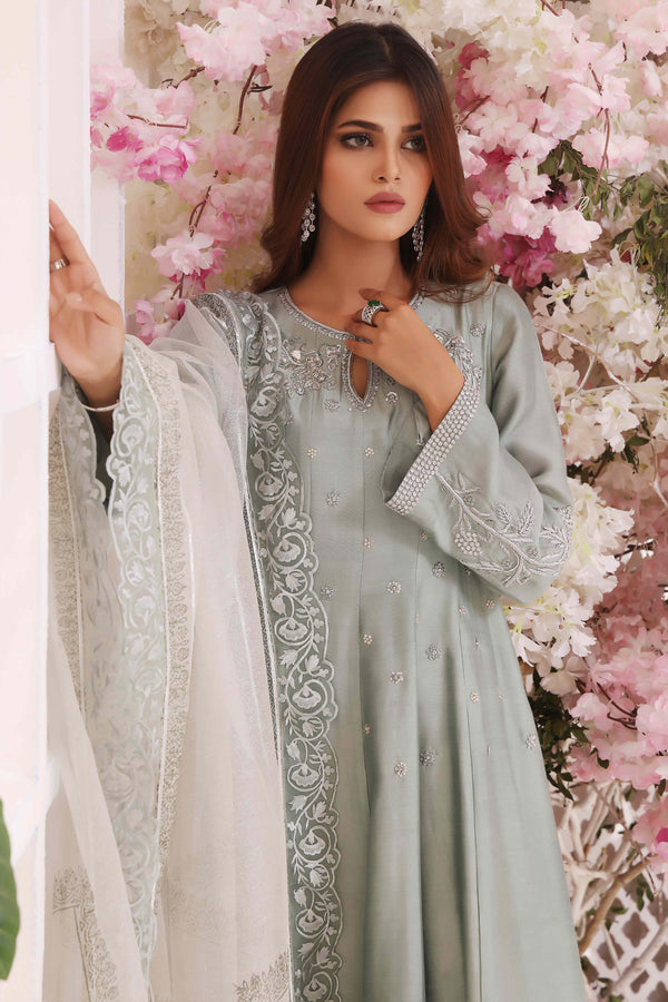 Wahajmkhan | Sitara Formals | MINT SILK ANARKALI OUTFIT - Khanumjan  Pakistani Clothes and Designer Dresses in UK, USA 