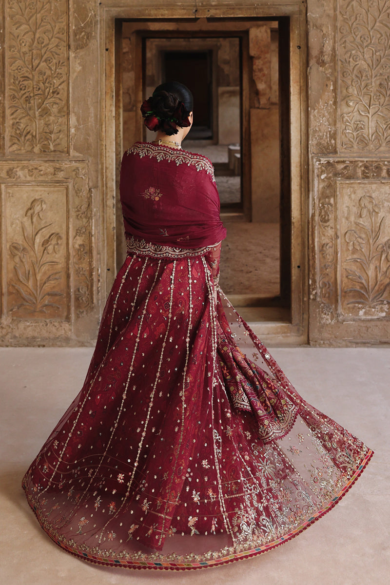 qalamkar red dress Red Silk Suit | Qalamkar Pakistani Chiffon Dresses