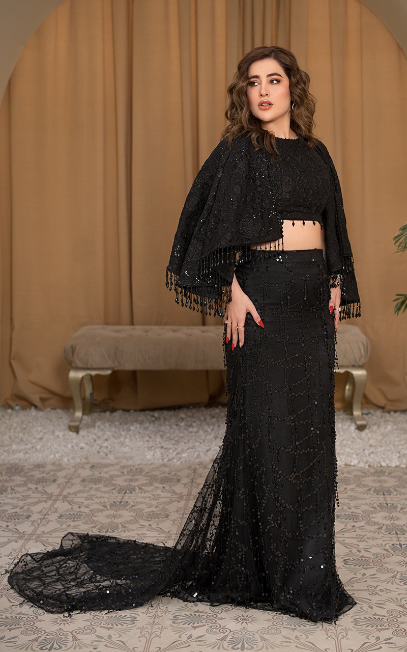 Threads and Motifs | Formal Dresses 25 | Embroidered Blouse With Embroidered Skirt And Embroidered Cape