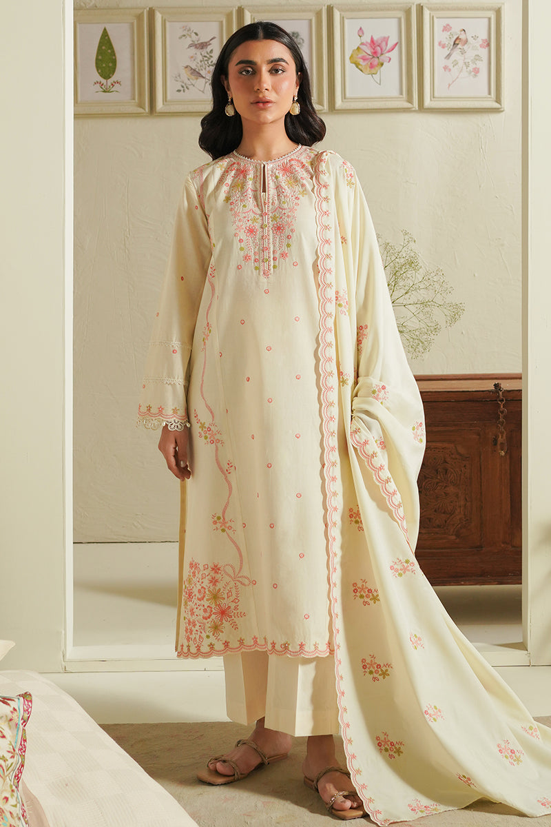 Cross Stitch | Mahiri Embroidered Lawn 24 | IVORY BLOSSOM - Khanumjan  Pakistani Clothes and Designer Dresses in UK, USA 