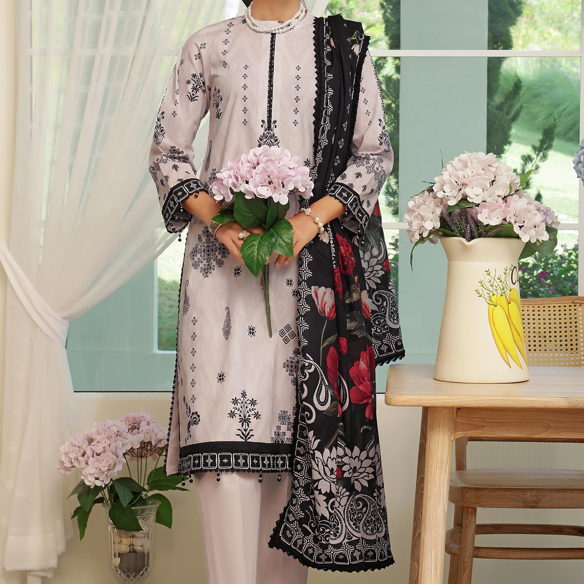 Alzohaib | Digital Printed Cambric | Colors Digital Cambric 3 Piece-CDC-25-01