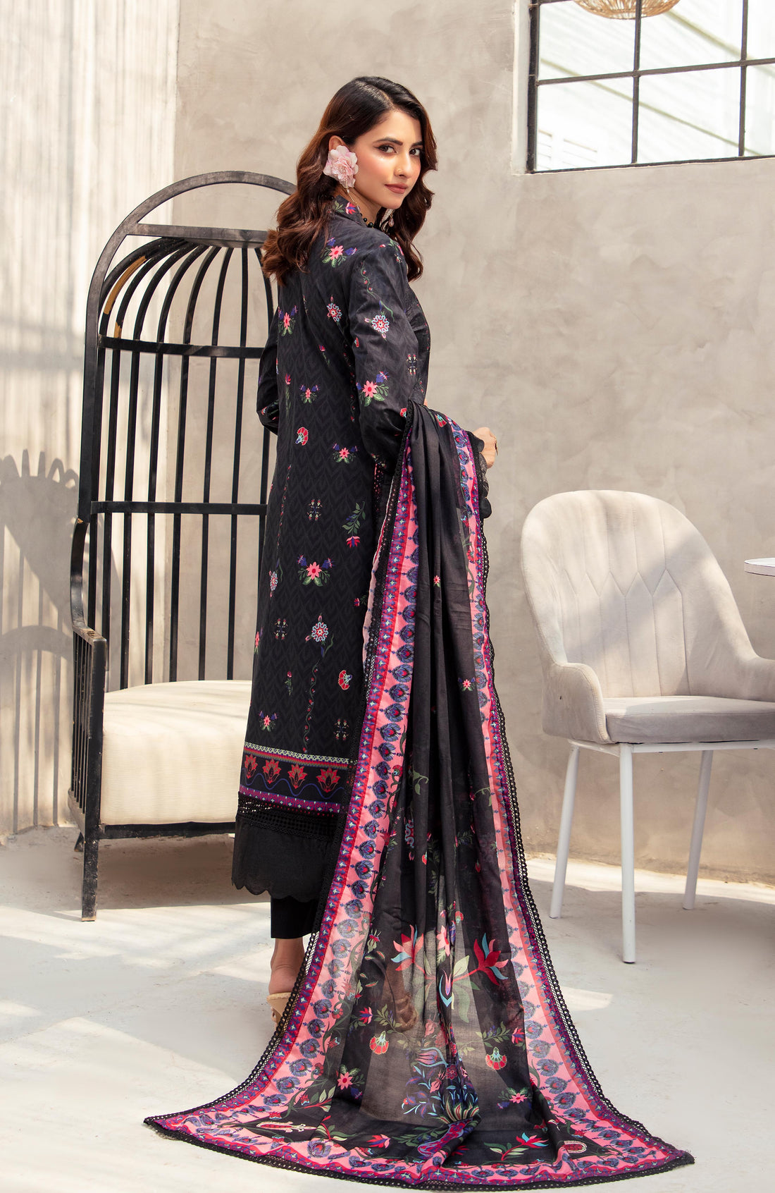 Alzohaib | Digital Printed Cambric | Colors Digital Cambric 3 Piece-CDC-2-25-01