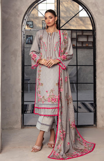 Alzohaib | Digital Printed Cambric | Colors Digital Cambric 3 Piece-CDC-2-25-10