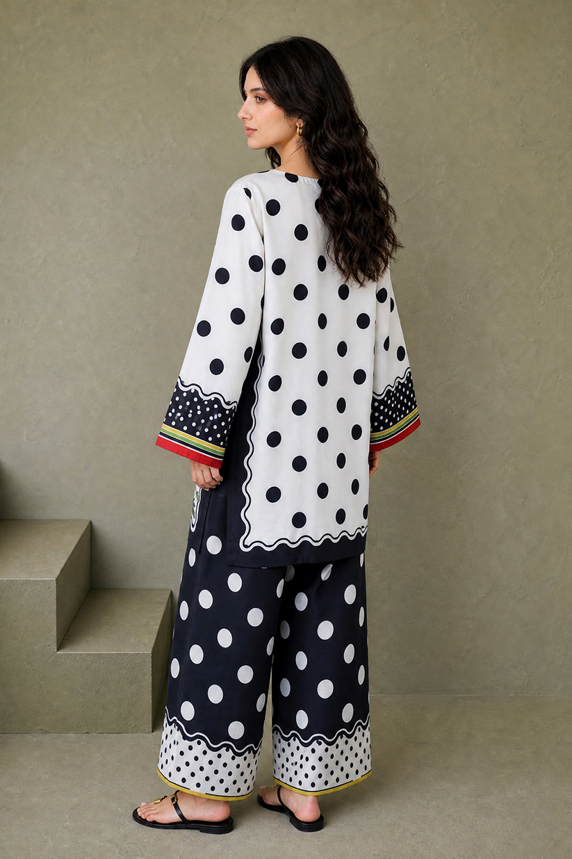Saad Shaikh | Ease Fall Edit 26 | D-10 Co-ord Set White and Black
