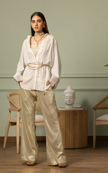 Threads and Motifs | Formal Dresses 25 | EMBROIDERED TOP WITH TUBE AND SEQUINS TROUSER