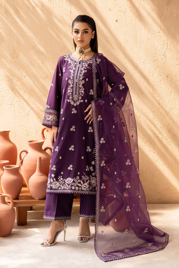 Batik | Nyra Embroidered Summer Solids | Amethyst