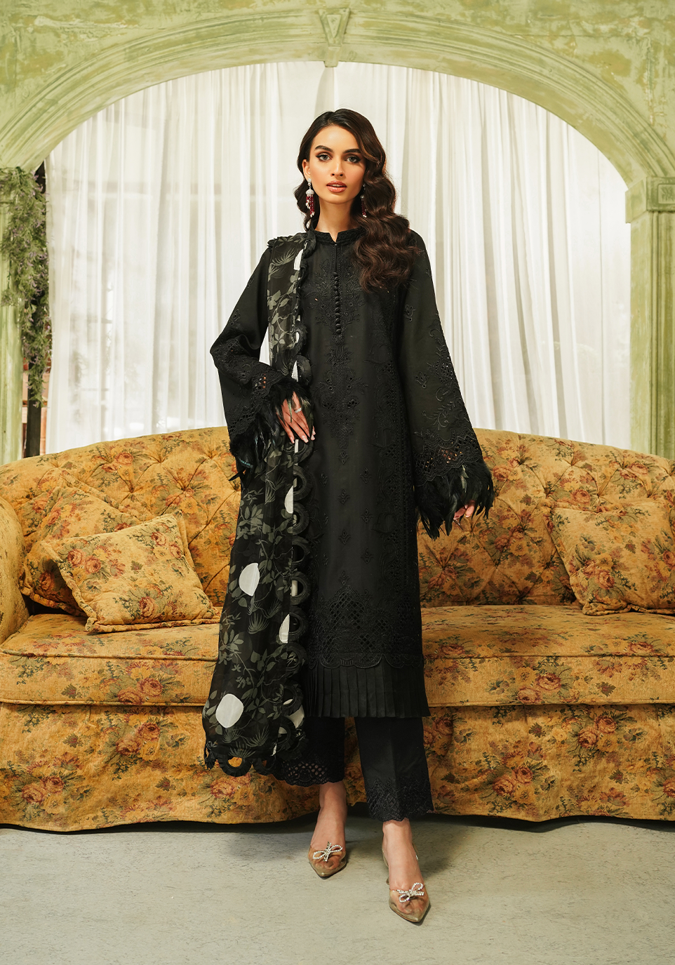 Zarqash | Tresor Luxury Lawn 24 | ZQT 005 MIDNIGHT - Khanumjan  Pakistani Clothes and Designer Dresses in UK, USA 