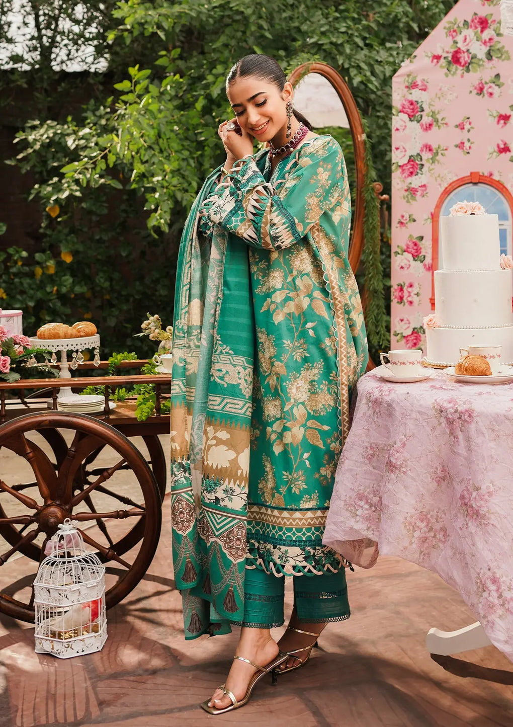 Elaf Premium | Printed Collection 24 | EEP-04B - Chic Teal - Khanumjan  Pakistani Clothes and Designer Dresses in UK, USA 