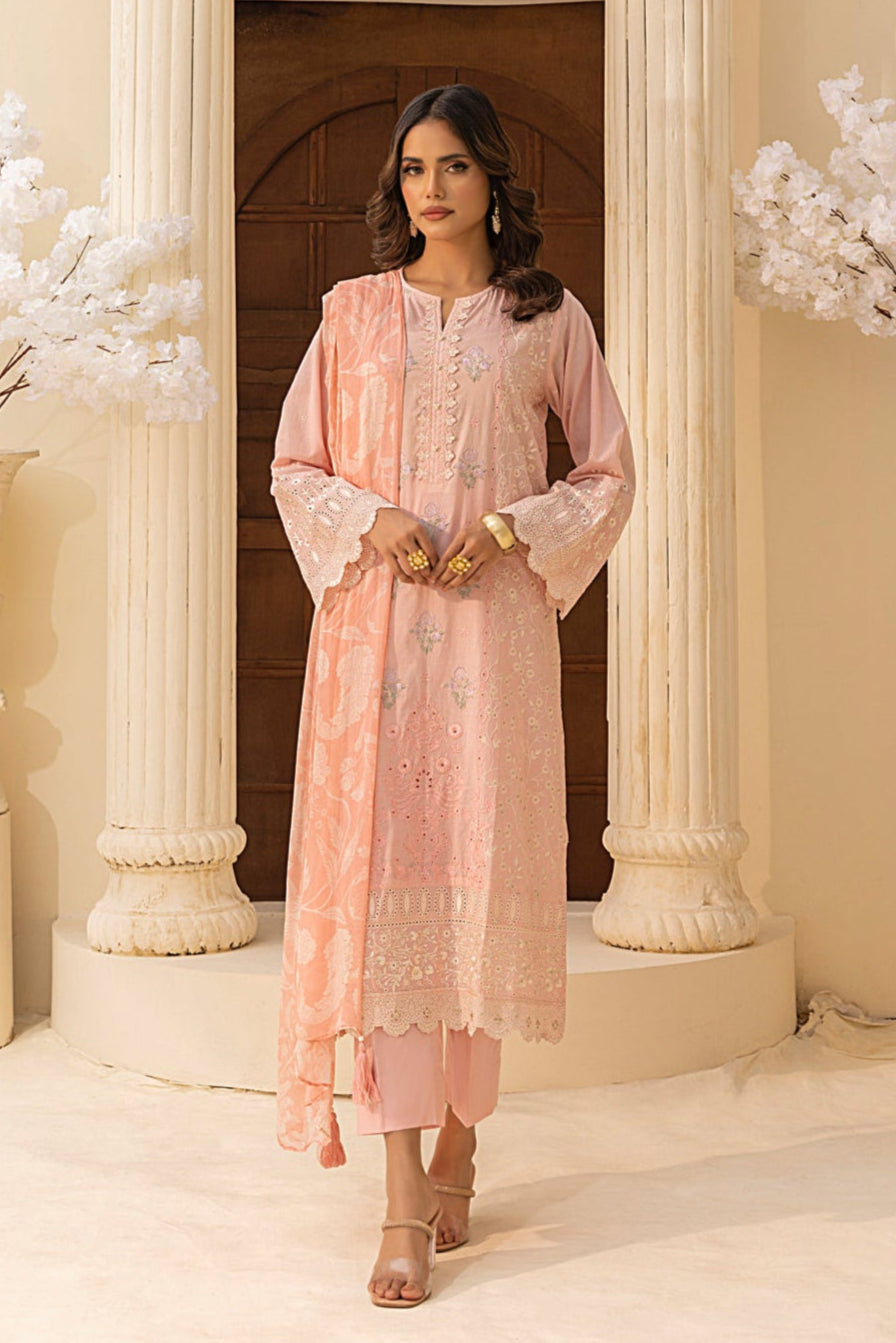 LSM | Embroidered and Printed Lawn | LG-IZ-0201