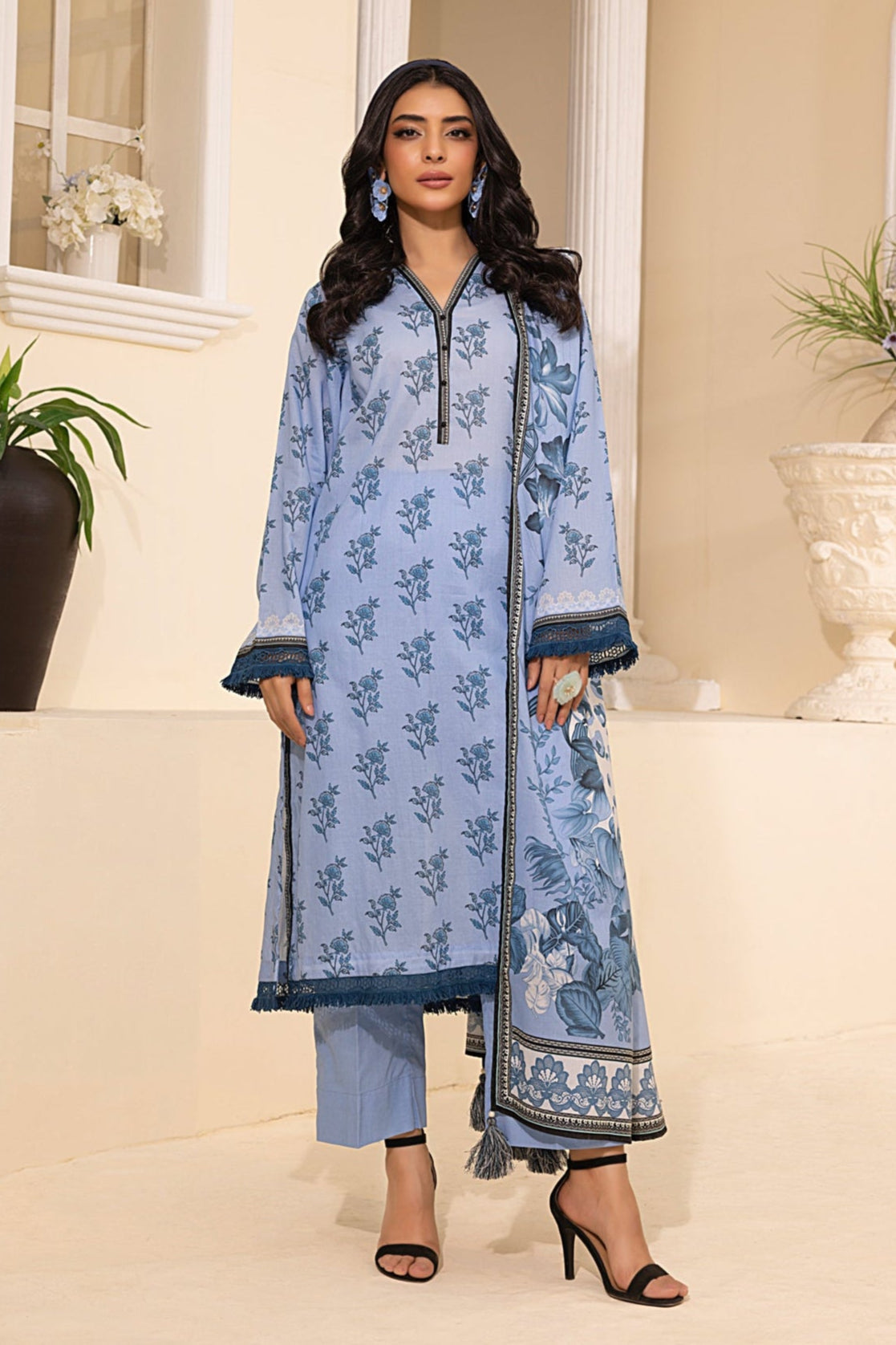 LSM | Embroidered and Printed Lawn | LG-MM-0244