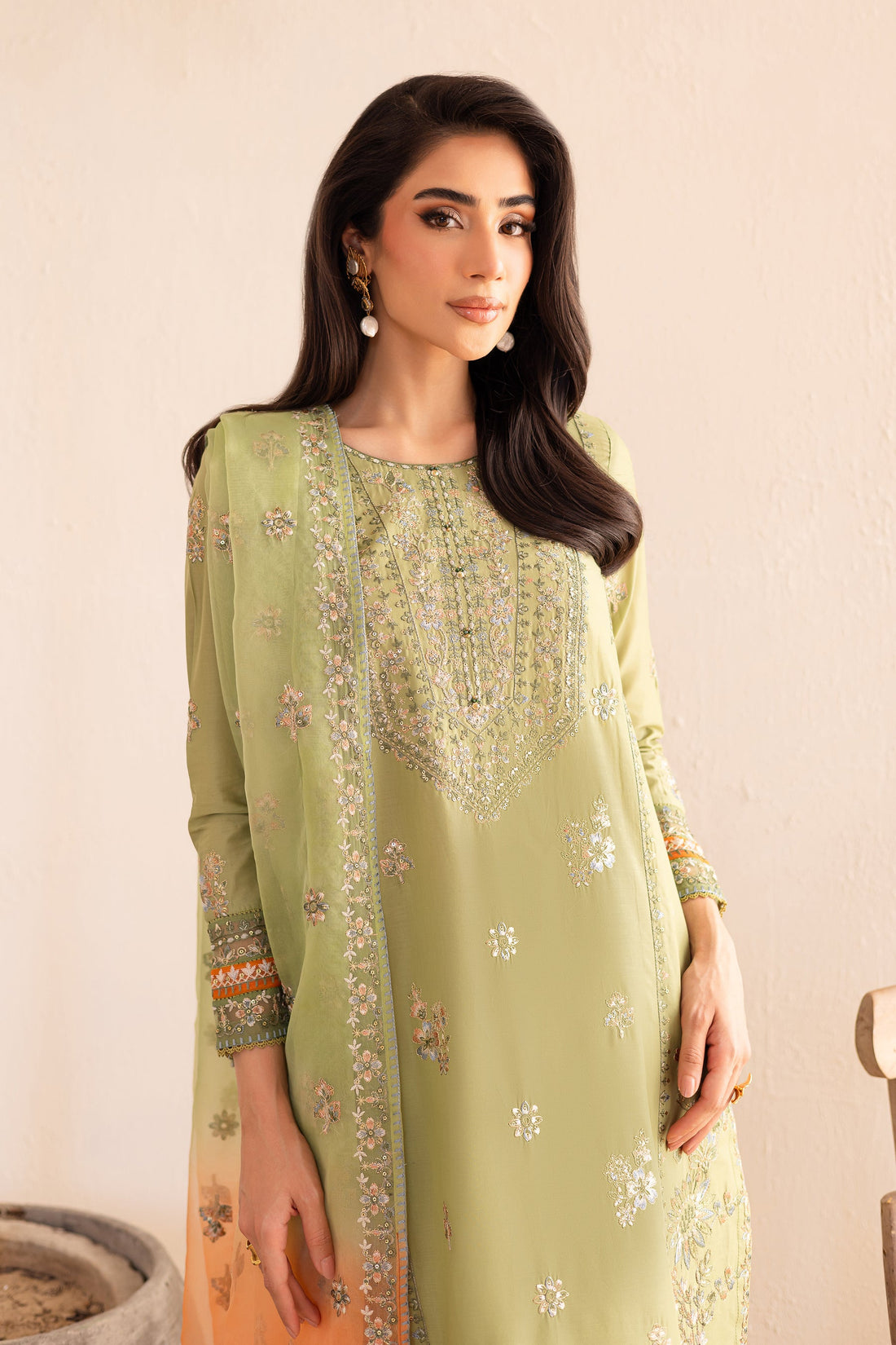 Batik | Nyra Embroidered Summer Solids | Citrus Glow