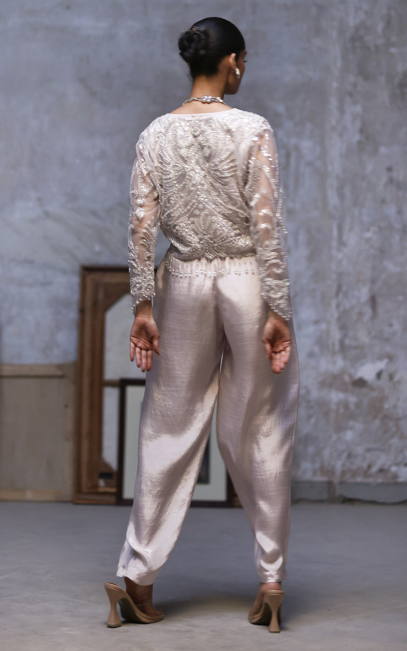 Threads and Motifs | Formal Dresses 25 | Net Embroidered Jacket With Trouser