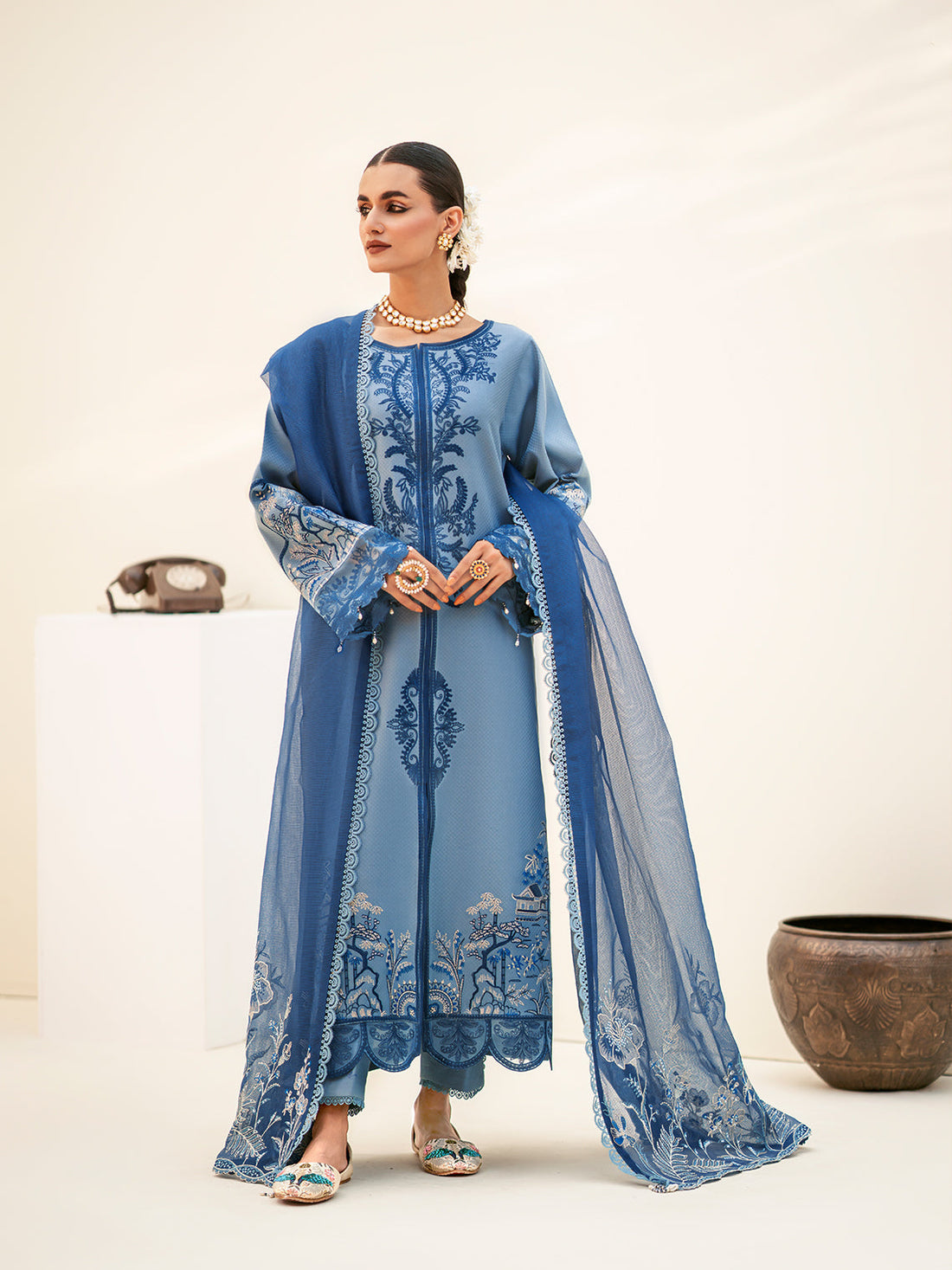 Fozia Khalid | Eid Edit 24 | Aquamarine - Khanumjan  Pakistani Clothes and Designer Dresses in UK, USA 