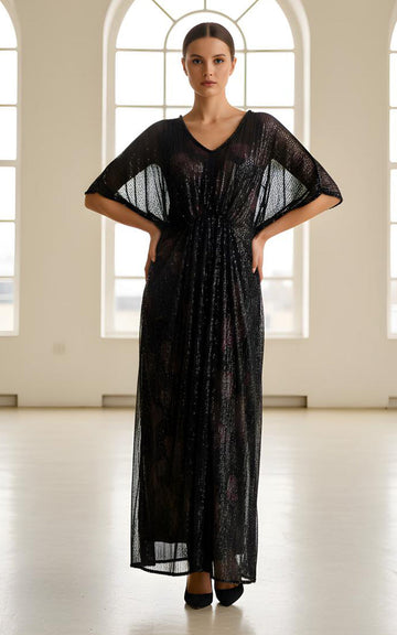 Threads and Motifs | Formal Dresses 25 | Sequins Kaftan With Printed Inner