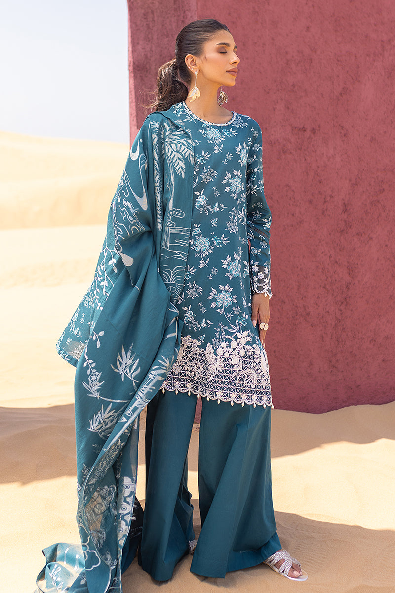 Cross Stitch | Eid Lawn 24 | TEAL SERENITY - Khanumjan  Pakistani Clothes and Designer Dresses in UK, USA 