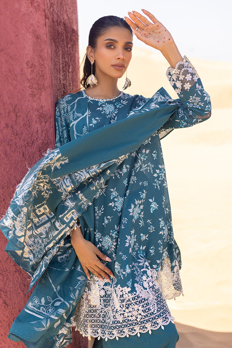 Cross Stitch | Eid Lawn 24 | TEAL SERENITY - Khanumjan  Pakistani Clothes and Designer Dresses in UK, USA 