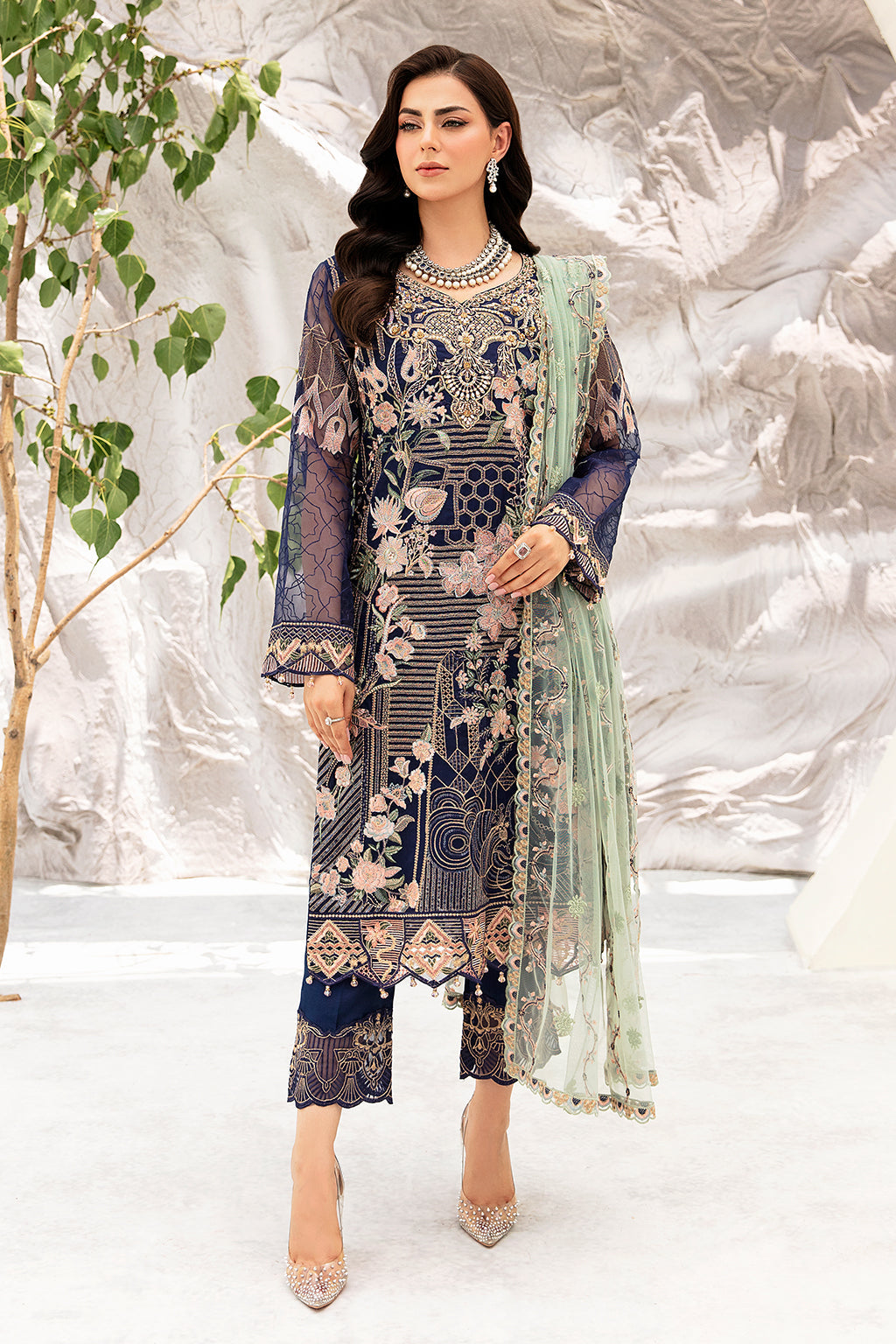 Ramsha | Minhal Organza Collection | M-902 - Khanumjan  Pakistani Clothes and Designer Dresses in UK, USA 