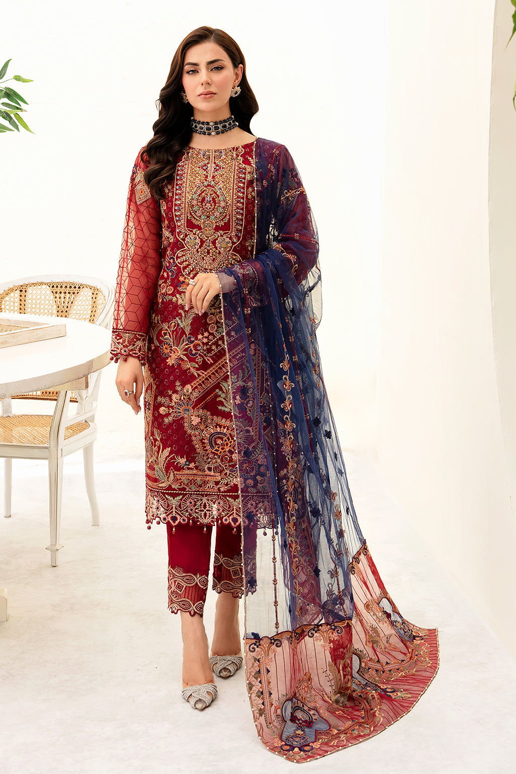 Ramsha | Minhal Organza Collection | M-908 - Khanumjan  Pakistani Clothes and Designer Dresses in UK, USA 