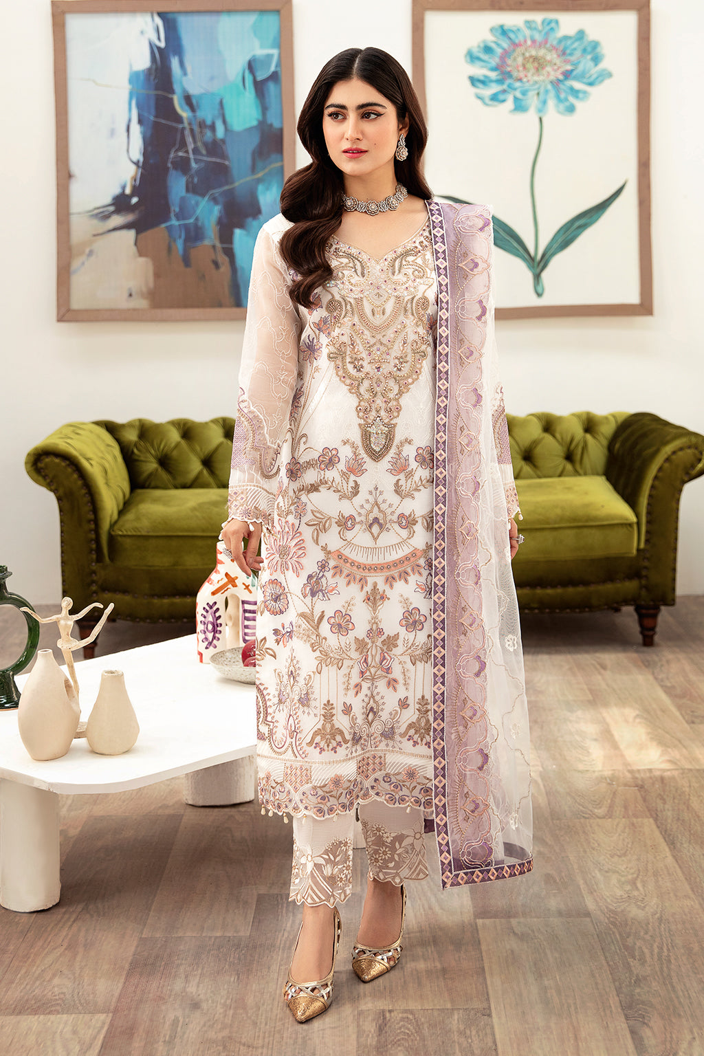 Ramsha | Minhal Organza Collection | M-1002 - Khanumjan  Pakistani Clothes and Designer Dresses in UK, USA 