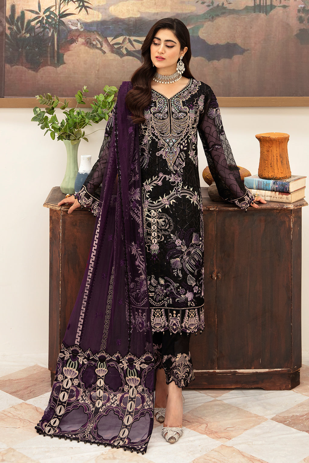 Ramsha | Minhal Organza Collection | M-1006 - Khanumjan  Pakistani Clothes and Designer Dresses in UK, USA 